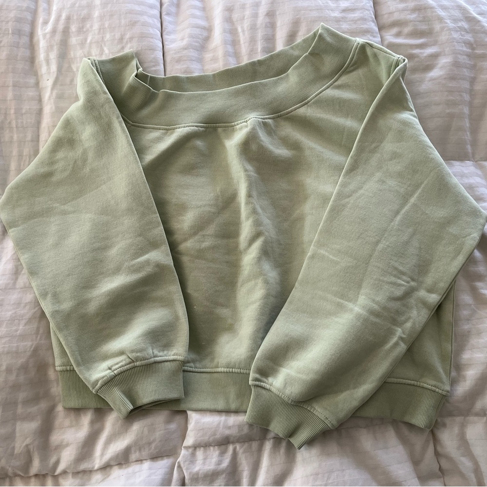 Cropped Off Shoulder Sweatshirt